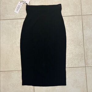Lacoste Black Ribbed Pencil Skirt
